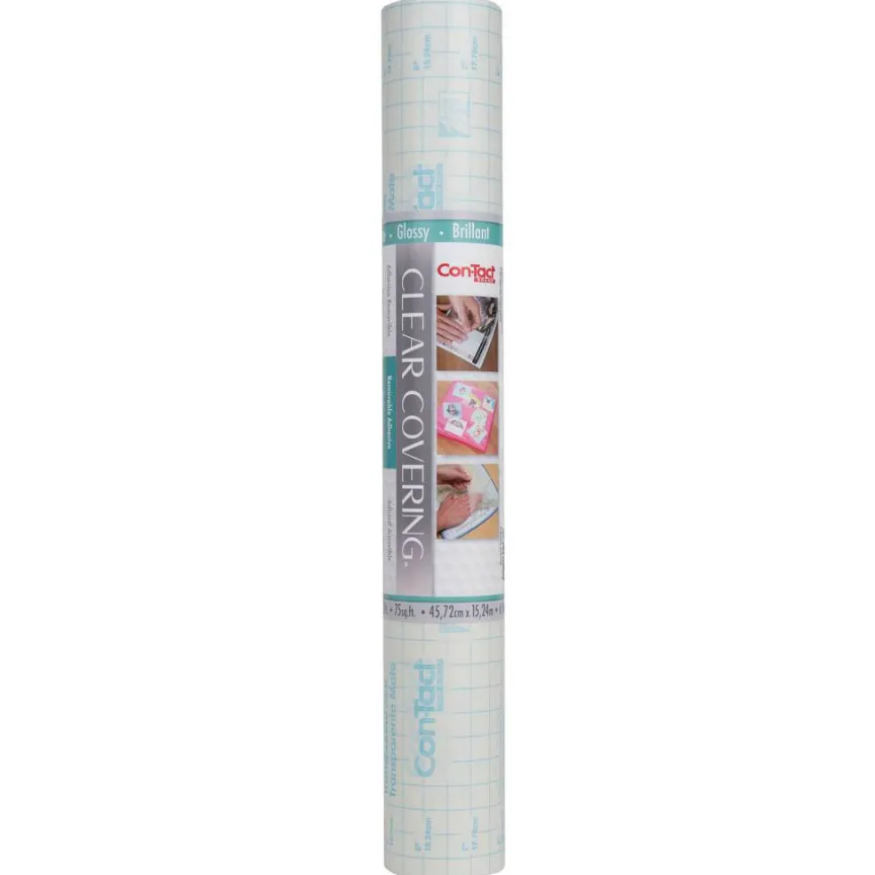 Con-Tact Clear Cover™ Clear Glossy Adhesive Covering, 18" x 50 ft.
