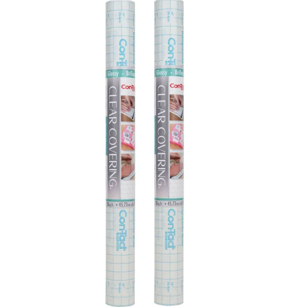Con-Tact Clear Cover™ Clear Glossy Adhesive Covering, 18" x 16 ft.