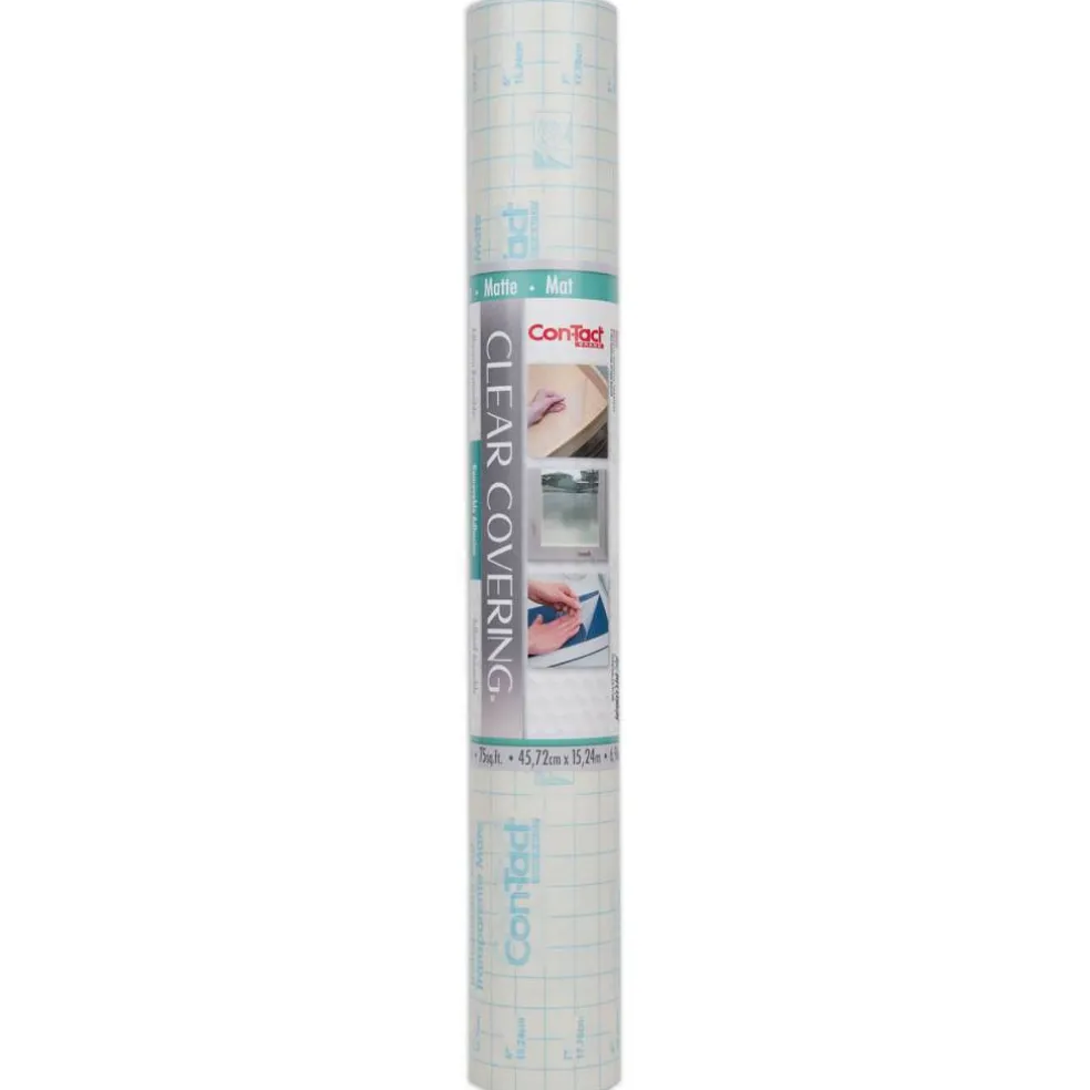 Con-Tact Clear Cover™ Clear Matte Adhesive Covering, 18" x 50 ft.