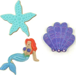 CookieCutter.Com Under The Sea Cookie Cutter 3 Pc Set – 3.5 in Seashell, 4 in Starfish, 4.5 in Mermaid