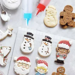 Cookie Icing Bottles, 6 Squeeze Applicator Bottles, 2 each (1, 2 and 4 ounces), Royal Icing Tools, Cake Sugar Cookie Decorating Supplies, Food Coloring, Frosting, Pancake Arts and Crafts Kit