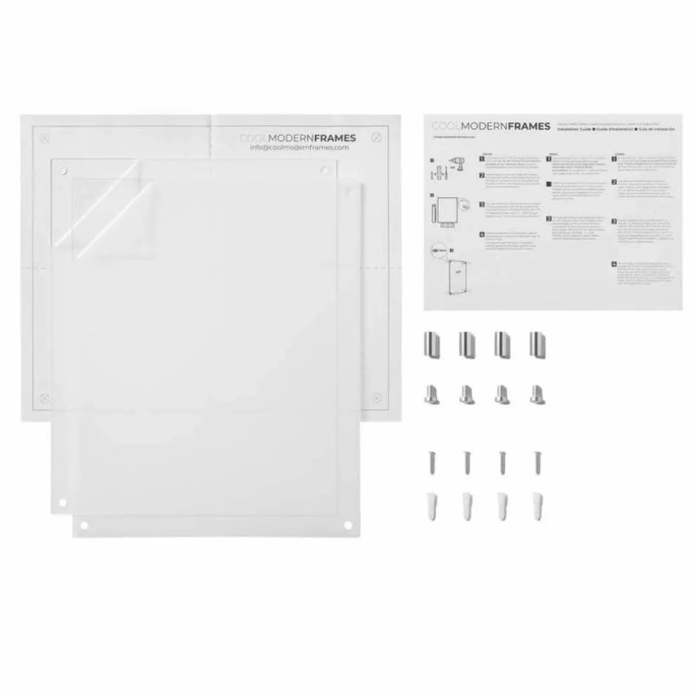 Cool Modern Frames Clear Acrylic Float Frame with Silver Hardware
