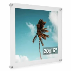 Cool Modern Frames Clear Acrylic Float Frame with Silver Hardware