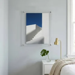 Cool Modern Frames Clear Acrylic Float Frame with Silver Hardware