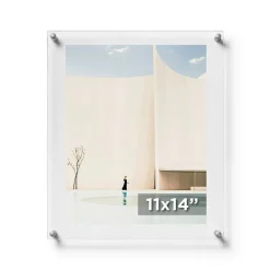 Cool Modern Frames Clear Acrylic Float Frame with Silver Hardware