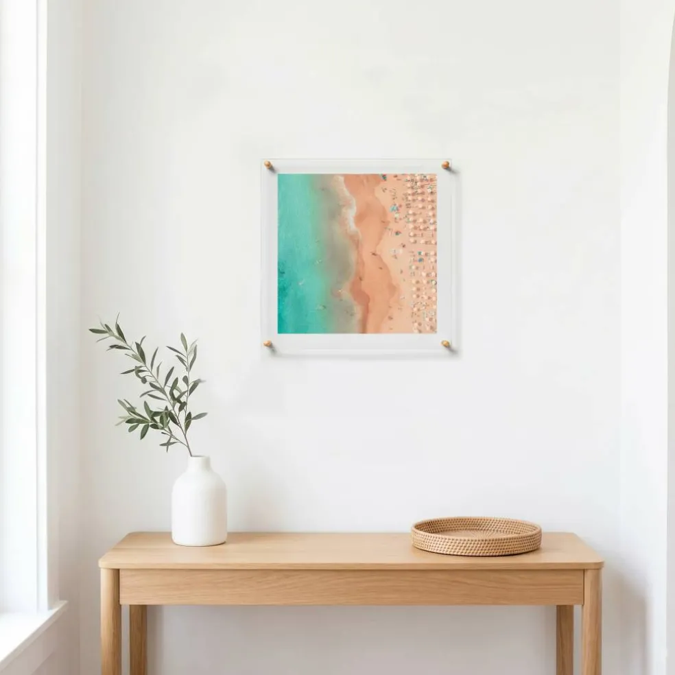 Cool Modern Frames Clear Acrylic Float Frame with Gold Hardware