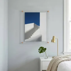 Cool Modern Frames Clear Acrylic Float Frame with Gold Hardware