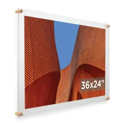 Cool Modern Frames Clear Acrylic Float Frame with Gold Hardware