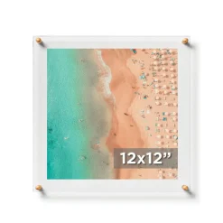 Cool Modern Frames Clear Acrylic Float Frame with Gold Hardware
