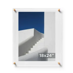 Cool Modern Frames Clear Acrylic Float Frame with Gold Hardware