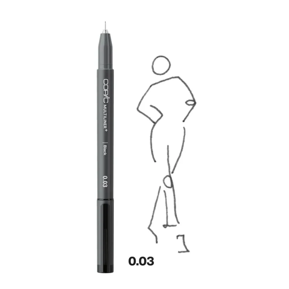 Copic® Multiliner+ 0.03mm Black Pens, 3ct.