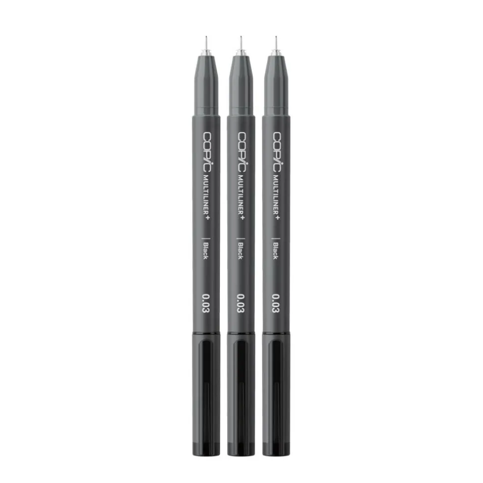 Copic® Multiliner+ 0.03mm Black Pens, 3ct.