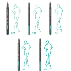 Copic® Multiliner+ Turquoise Pen Set