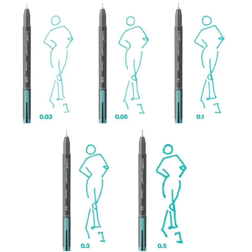Copic® Multiliner+ Turquoise Pen Set