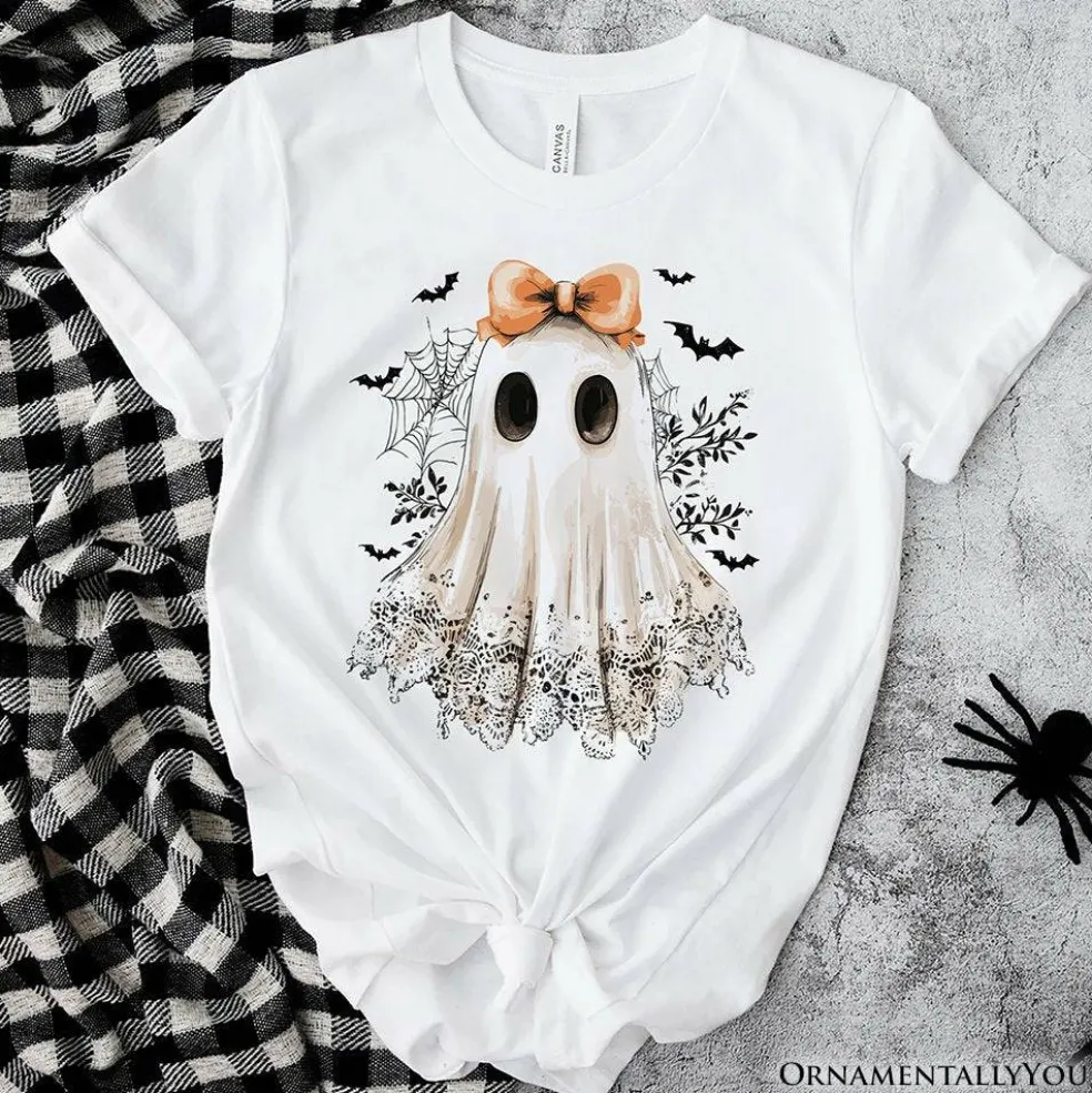 Coquette Ghost T-Shirt, Cute Halloween Tee for Girly Ghouls