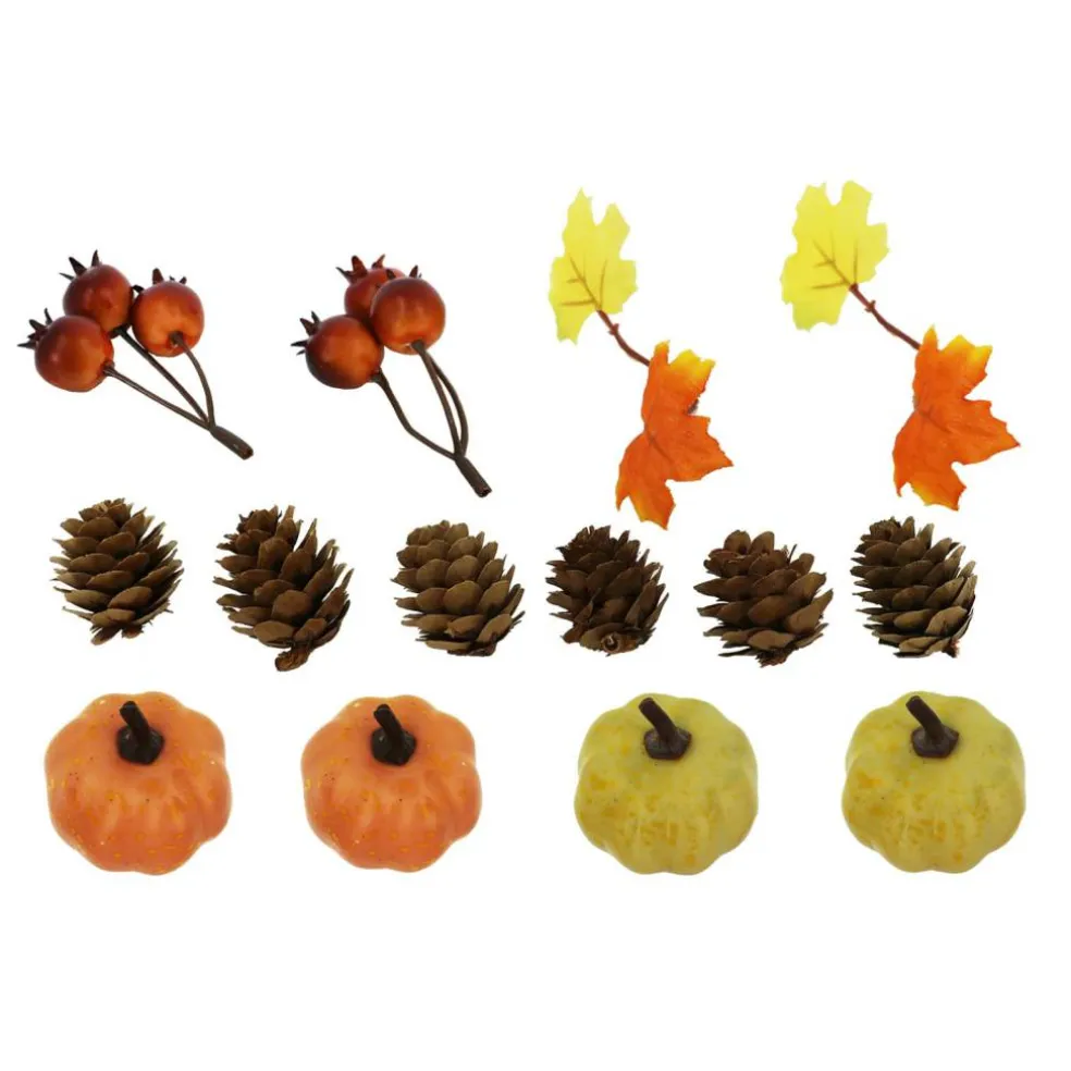 Coral & Green Pinecone, Pumpkin, Berry & Maple Leaves Decorative Components by Ashland®