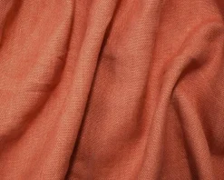 Coral Orange Linen Convington Slub Canvas Woven Fabric By the Yard