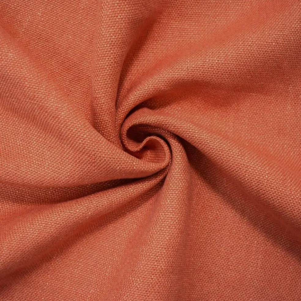 Coral Orange Linen Convington Slub Canvas Woven Fabric By the Yard