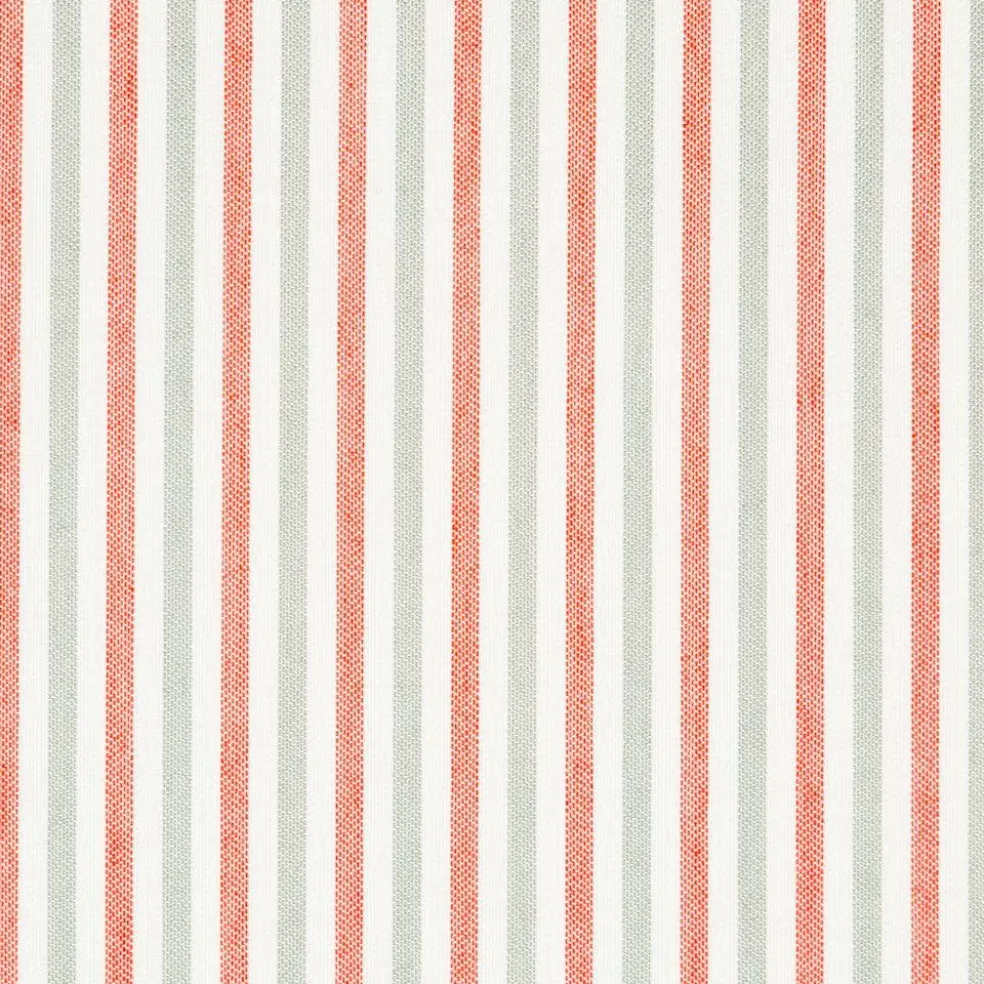 Coral Stain Resistant Performance Pet Friendly Stripe Woven Pattern Upholstery Fabric by The Yard - SKU: Notion Tangerine