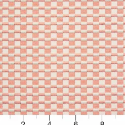 Coral Stain Resistant Performance Pet Friendly Abstract Geometric Woven Pattern Upholstery Fabric by The Yard - SKU: Royce Tangerine