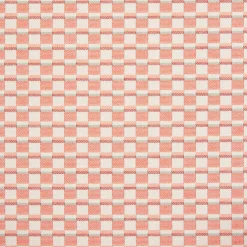 Coral Stain Resistant Performance Pet Friendly Abstract Geometric Woven Pattern Upholstery Fabric by The Yard - SKU: Royce Tangerine