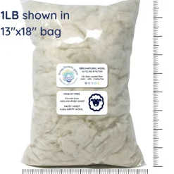 100% Core Wool for Needle Felting, Premium Fiber Fill for Toys and Pillows