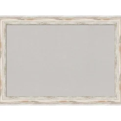 Cork Board, Alexandria White Wash Wood Frame - Bulletin Board, Organization Board, Pin Board