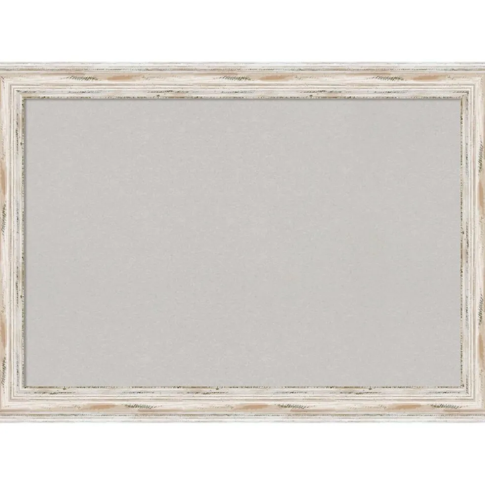 Cork Board, Alexandria White Wash Wood Frame - Bulletin Board, Organization Board, Pin Board