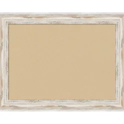 Cork Board, Alexandria White Wash Wood Frame - Bulletin Board, Organization Board, Pin Board