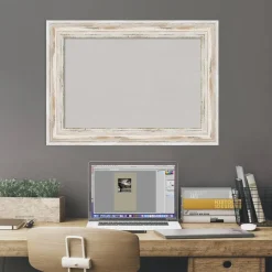 Cork Board, Alexandria White Wash Wood Frame - Bulletin Board, Organization Board, Pin Board