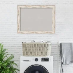 Cork Board, Alexandria White Wash Wood Frame - Bulletin Board, Organization Board, Pin Board