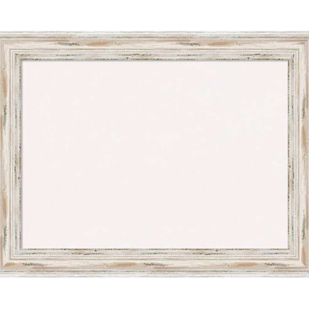 Cork Board, Alexandria White Wash Wood Frame - Bulletin Board, Organization Board, Pin Board