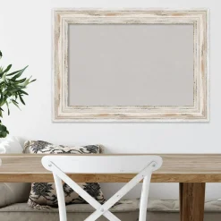 Cork Board, Alexandria White Wash Wood Frame - Bulletin Board, Organization Board, Pin Board