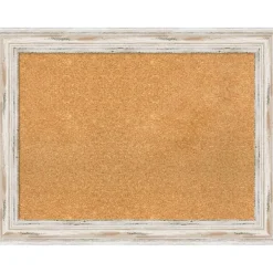 Cork Board, Alexandria White Wash Wood Frame - Bulletin Board, Organization Board, Pin Board