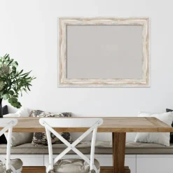 Cork Board, Alexandria White Wash Wood Frame - Bulletin Board, Organization Board, Pin Board