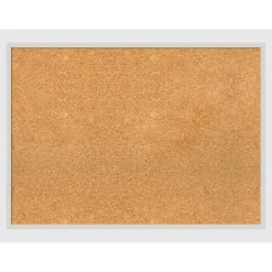 Cork Board, Blanco White Wood Frame - Bulletin Board, Organization Board, Pin Board