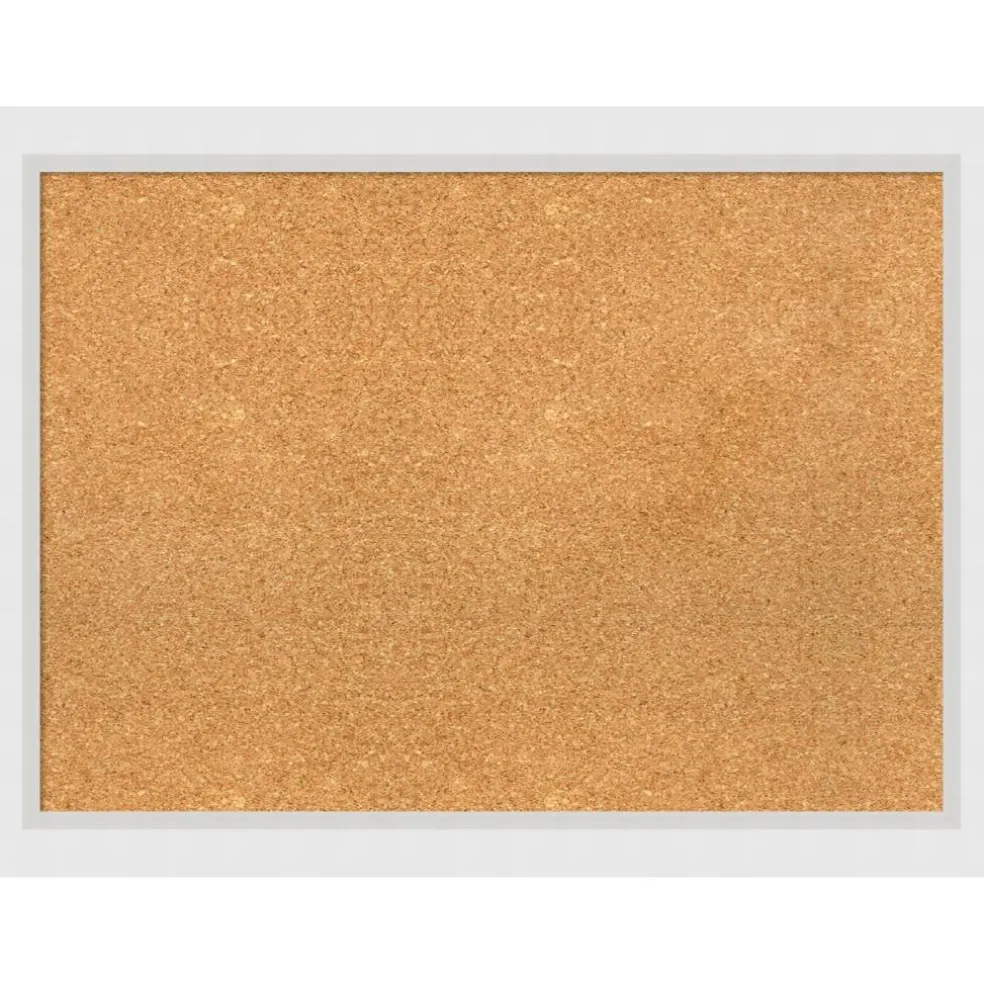 Cork Board, Blanco White Wood Frame - Bulletin Board, Organization Board, Pin Board