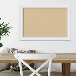 Cork Board, Blanco White Wood Frame - Bulletin Board, Organization Board, Pin Board