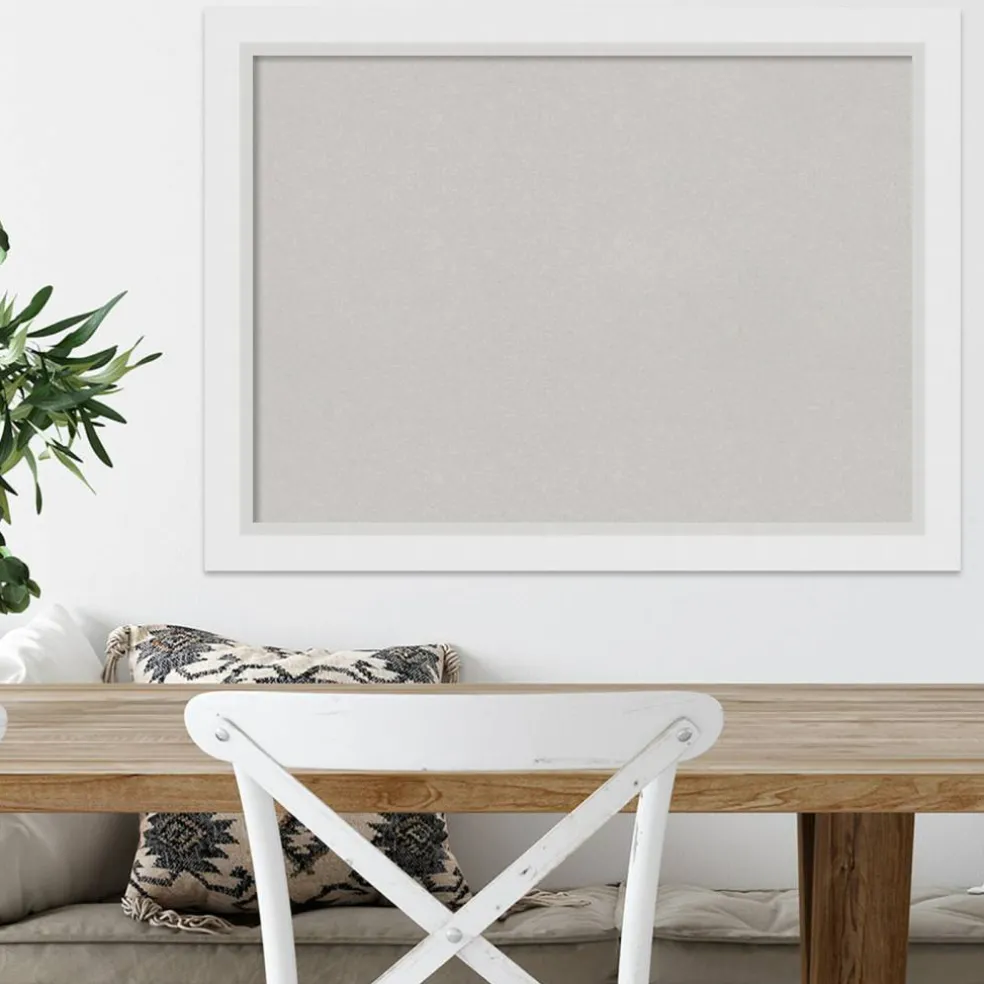 Cork Board, Blanco White Wood Frame - Bulletin Board, Organization Board, Pin Board