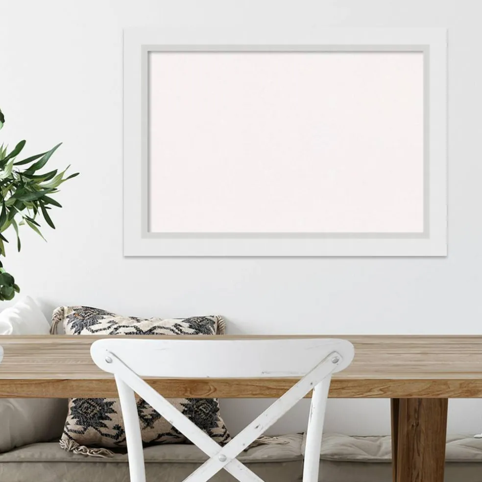 Cork Board, Blanco White Wood Frame - Bulletin Board, Organization Board, Pin Board
