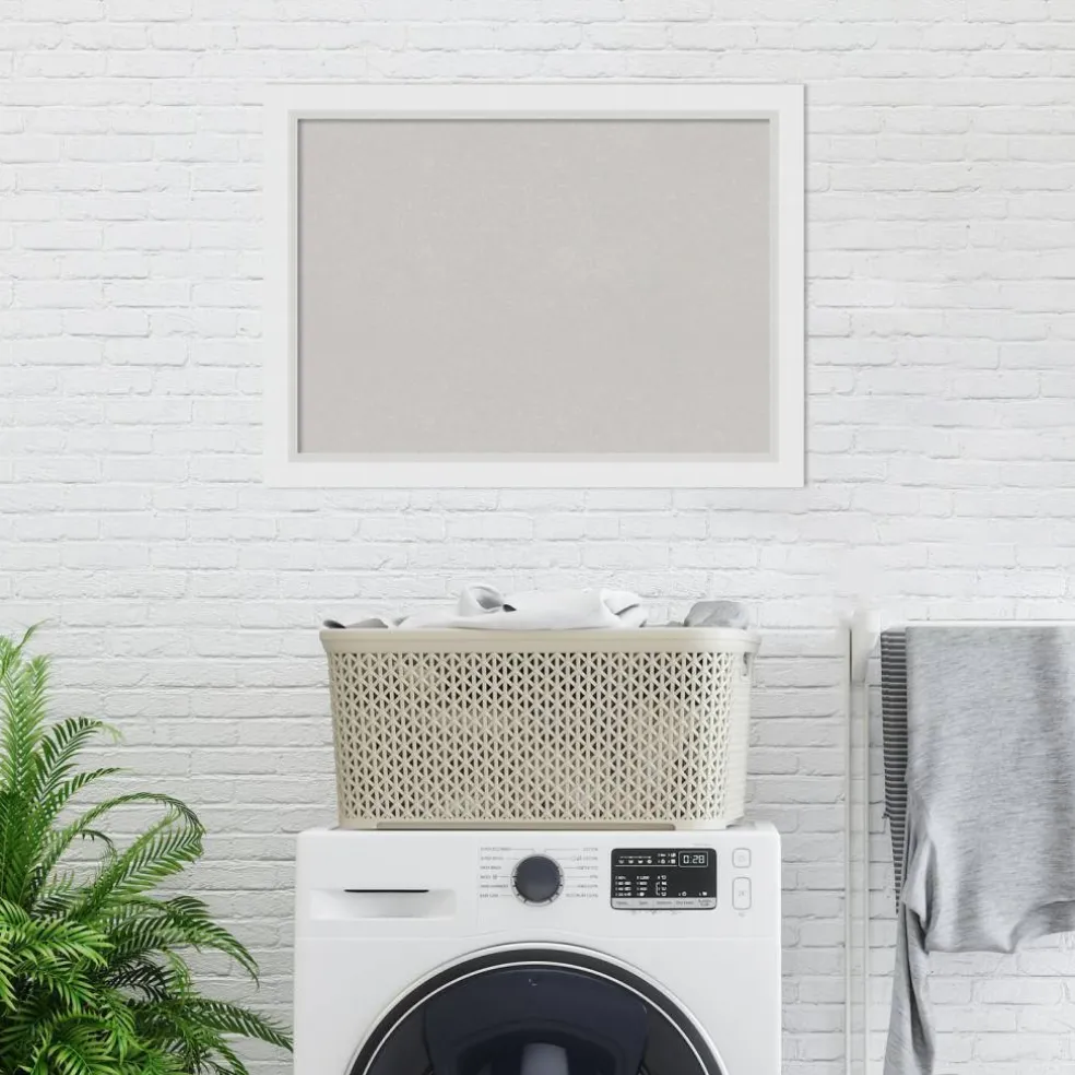 Cork Board, Blanco White Wood Frame - Bulletin Board, Organization Board, Pin Board