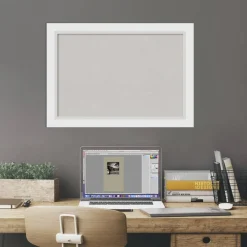 Cork Board, Blanco White Wood Frame - Bulletin Board, Organization Board, Pin Board
