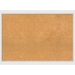 Cork Board, Blanco White Wood Frame - Bulletin Board, Organization Board, Pin Board