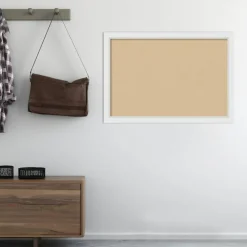 Cork Board, Blanco White Wood Frame - Bulletin Board, Organization Board, Pin Board