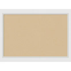 Cork Board, Blanco White Wood Frame - Bulletin Board, Organization Board, Pin Board