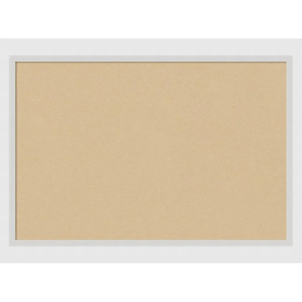 Cork Board, Blanco White Wood Frame - Bulletin Board, Organization Board, Pin Board