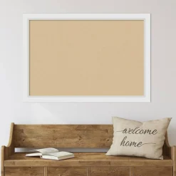 Cork Board, Blanco White Wood Frame - Bulletin Board, Organization Board, Pin Board