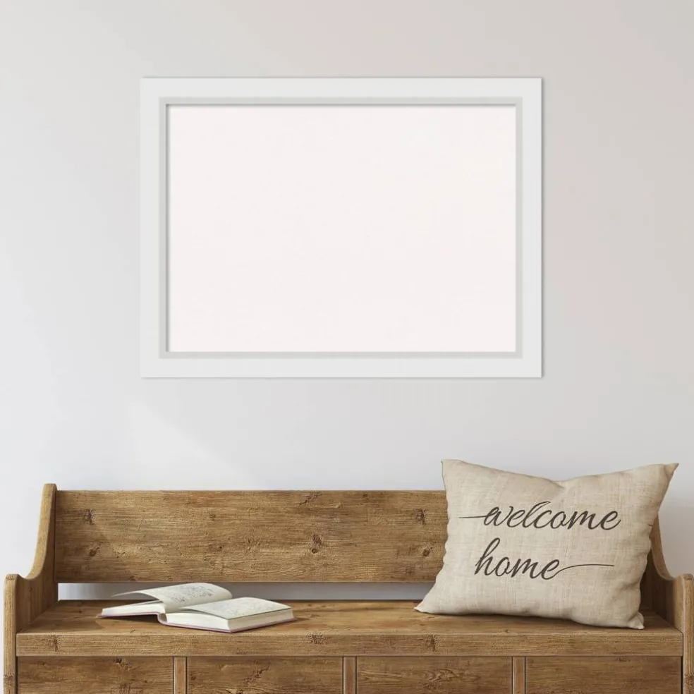 Cork Board, Blanco White Wood Frame - Bulletin Board, Organization Board, Pin Board