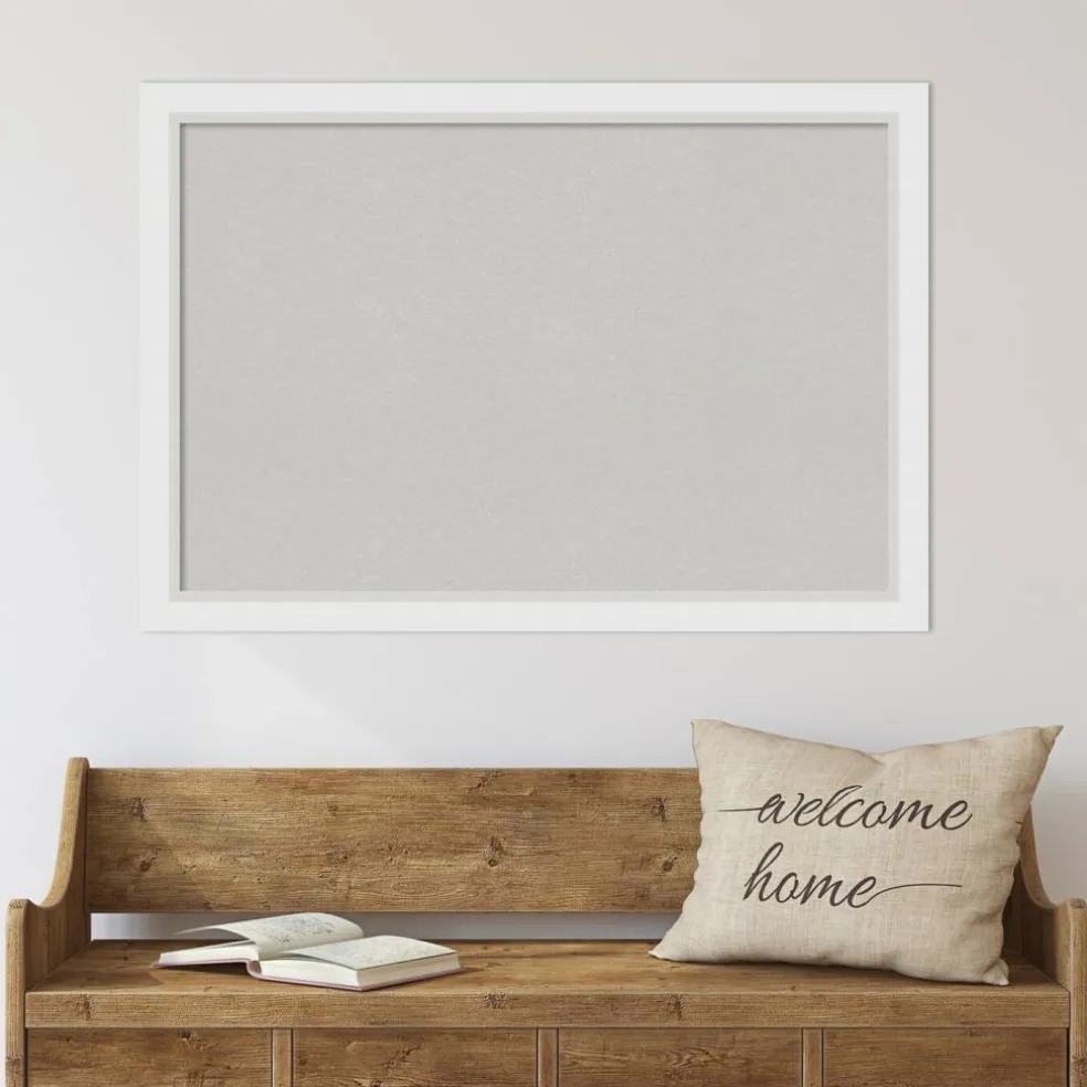 Cork Board, Blanco White Wood Frame - Bulletin Board, Organization Board, Pin Board