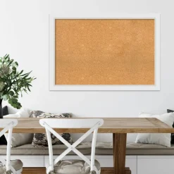 Cork Board, Blanco White Wood Frame - Bulletin Board, Organization Board, Pin Board